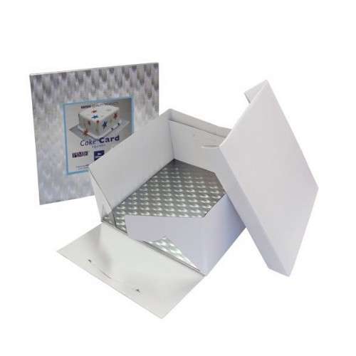 PME Cake Box and 3mm Square Cake Board, 20x20x15cm