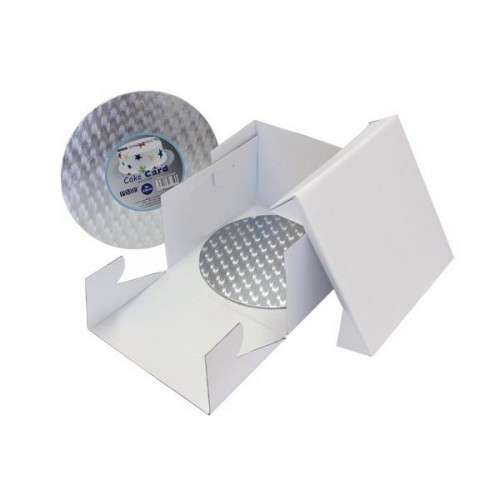 PME Cake Box and 3mm Round Cake Board, 25x25x15cm