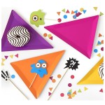 PartyDeco Bright Triangle Cake Plates, 6 pcs