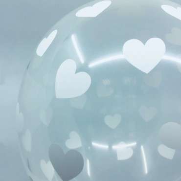 30cm White Heart Balloons