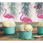 PartyDeco Aloha Flamingos Toppers Set, 6 pcs