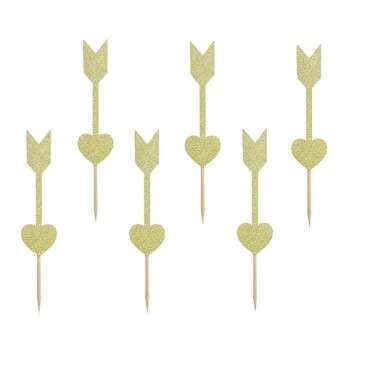 Sweet Love Heart Arrow Cupcake Toppers