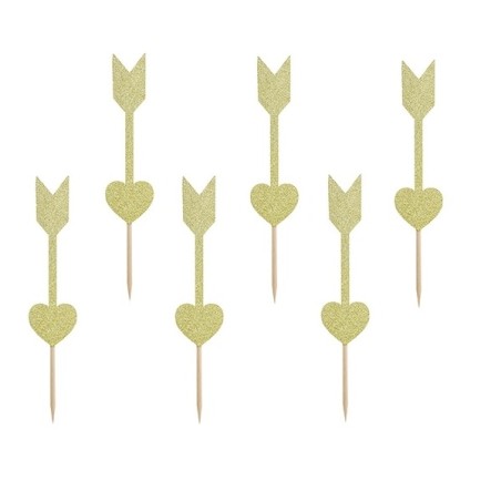 Sweet Love Heart Arrow Cupcake Toppers