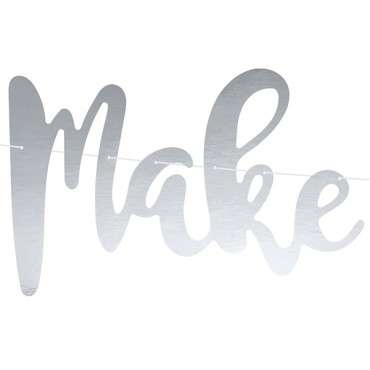 Silber "Make a wish" Girlande 15x60cm