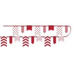 Unique Party Red Polka Dot & Chevron Banner Girlande, 3.3 Meter