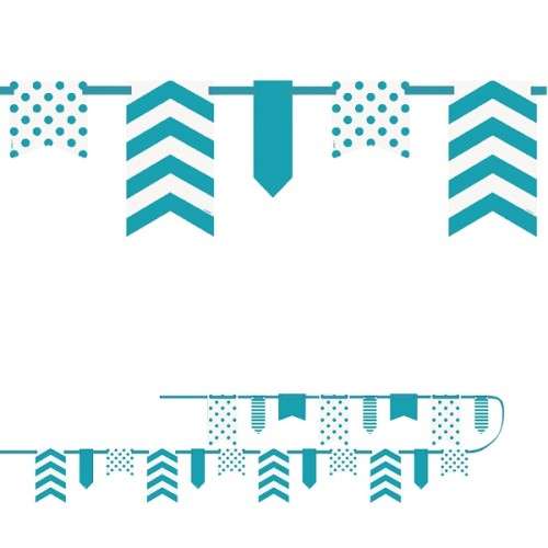 Unique Party Teal Polka Dot & Chevron Banner Girlande, 3.3 Meter