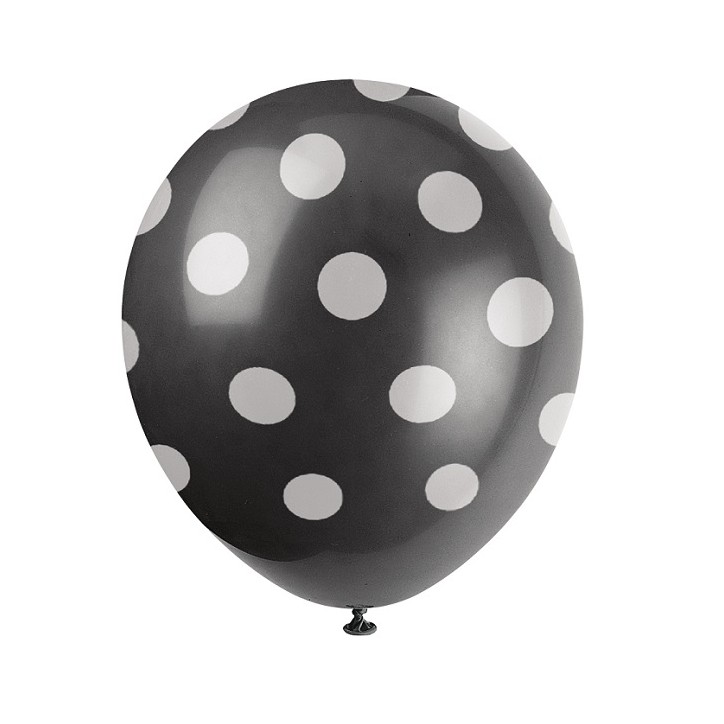 57590 Black Balloon Big Dots