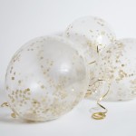 Unique Party Clear Balloon with Gold Confetti, 6 pcs