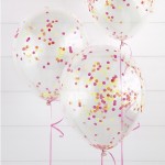 Unique Party Clear Balloon with Neon Confetti, 6 pcs