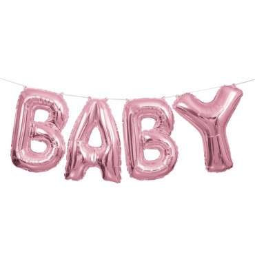 pink baby balloon banner 53684