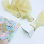 Unique Party Clear Balloon with Pastel Star Confetti, 5 pcs