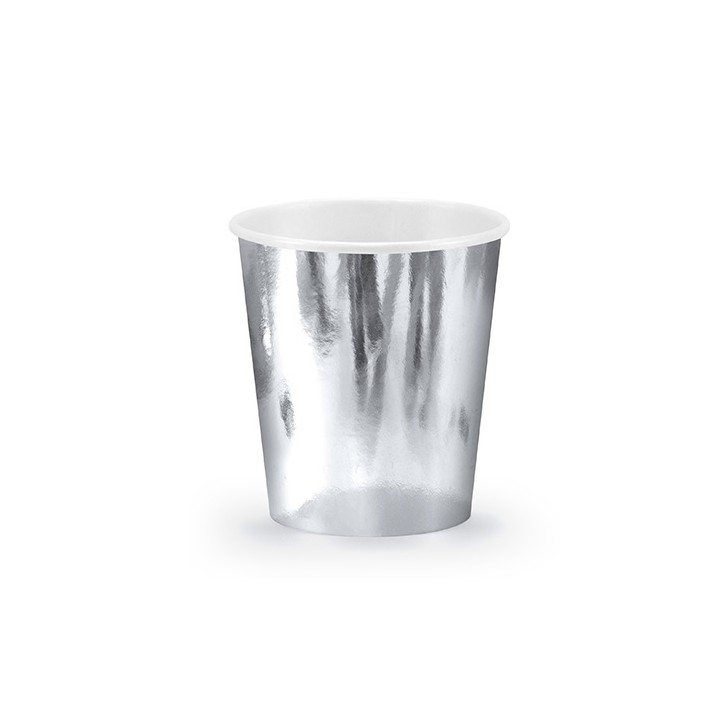 Metallic Silver Paper Cups 180ml