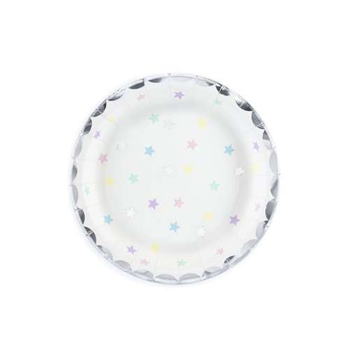 PartyDeco Magical Unicorn Stars Cake Plates, 6 pcs