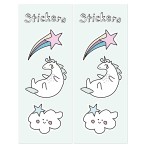 PartyDeco Magical Unicorn Blockboden Geschenktüten mit Sticker, 6 Stück