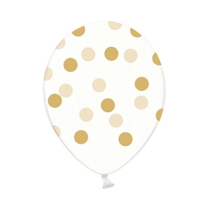 Gold Dots Clear Balloons