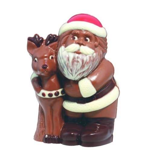 Santa with Reindeer Chocolate Mould, 16cm