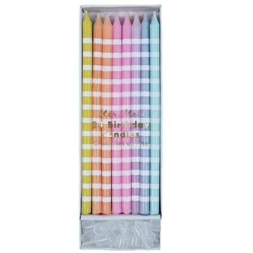 Meri Meri Tall Pastel Party Mix Candles, 24 Pcs