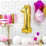 PartyDeco 80cm Gold 1 Zahlenballon