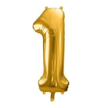 Folienballon Zahl 1 Gold - FB1M-1-019