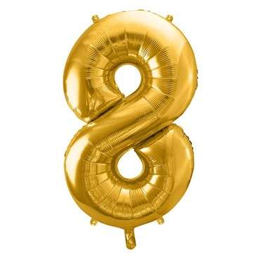 Gold XXL Number 8 Foilballoon