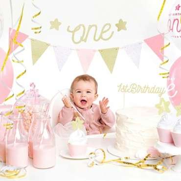 1st Birthday Banner ONE Gold