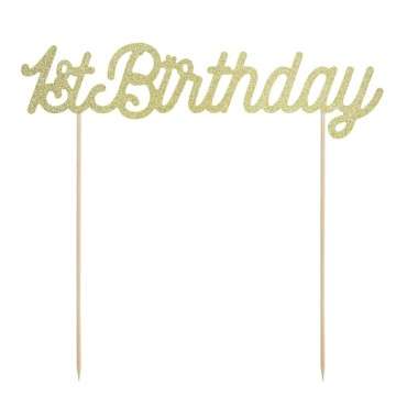 1st Birthday Cake Topper Gold