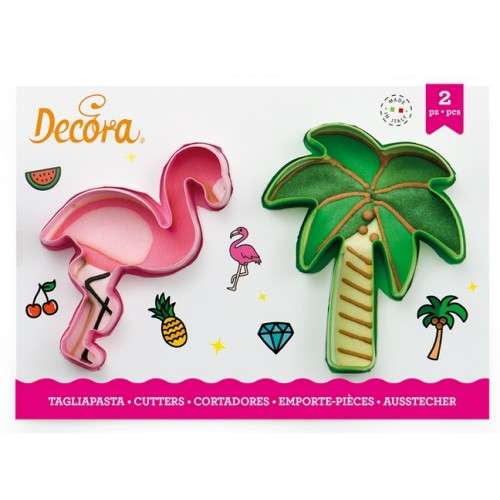 Decora Flamingo & Palm Tree Cookie Cutters, 2 pcs