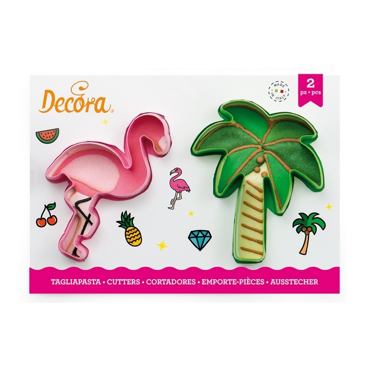 Tropical Flamingo & Palm Cookie Cutters - Set of 2