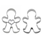 Gingerbread Man Linzer Cookie Cutter Set, 2 pcs