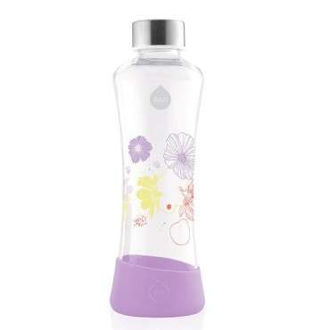 Equa Wasserflasche mit Blumen - Flowerhead Lily Glasflasche