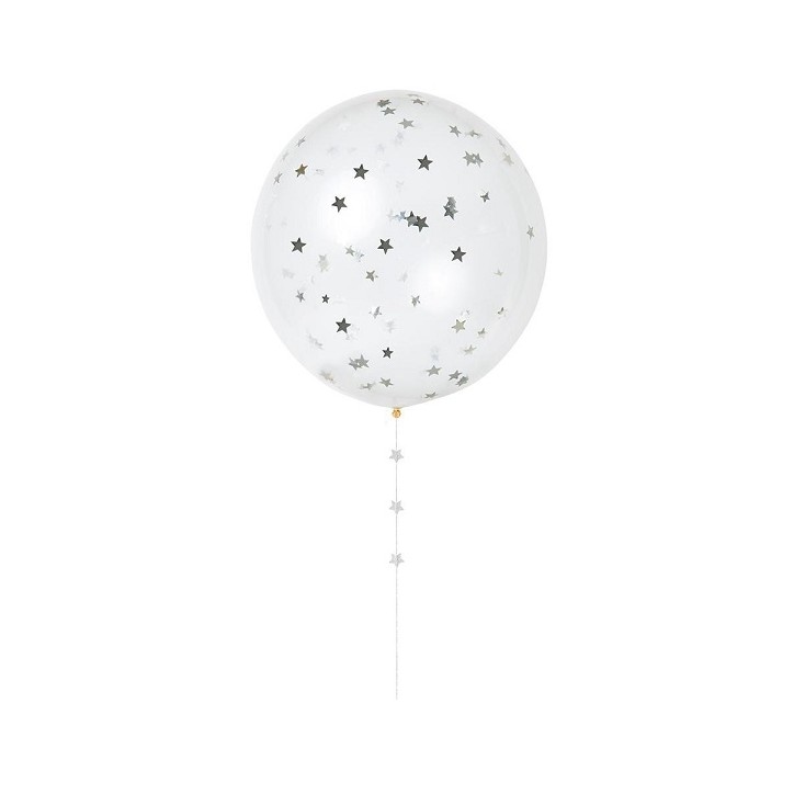 Silver Star Confetti Balloon Kit 148582