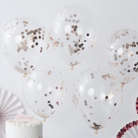 Rose Gold Confetti Balloons - Pick & Mix PM-336