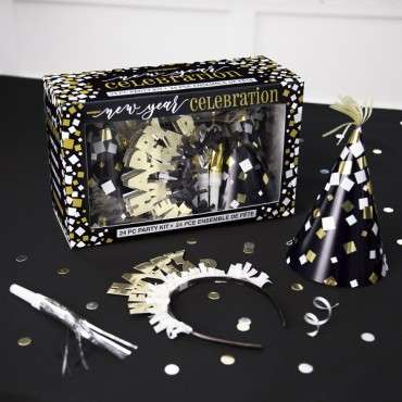 Silvester Partybox Gold-Silber-Schwarz 63659