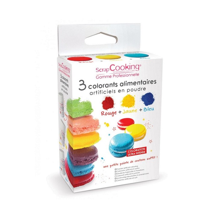 Edible Lustre Food Colour Dust - Red, Yellow & Blue