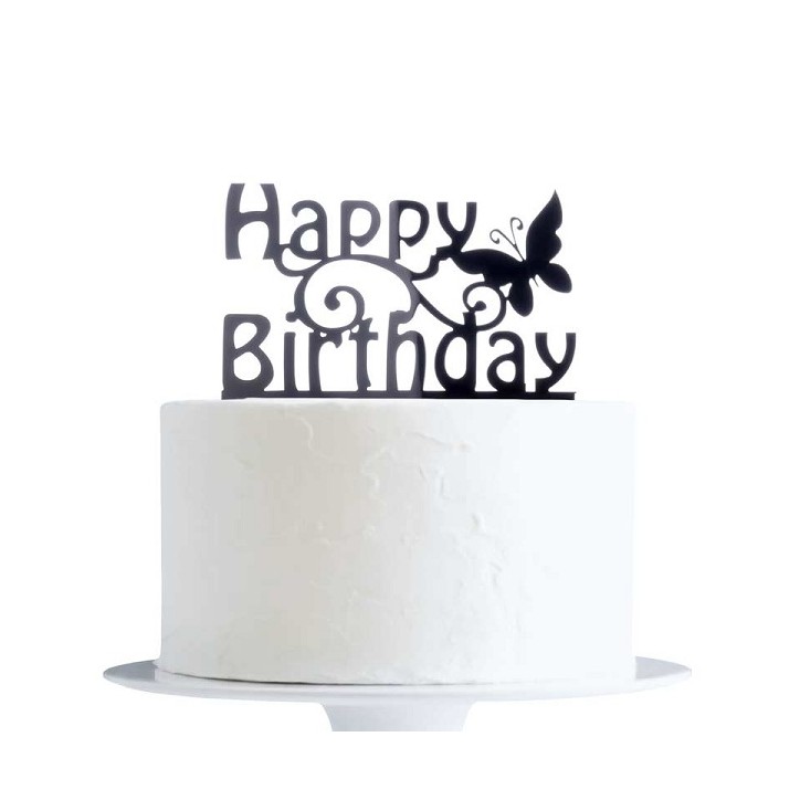 Lasercut acrilic Happy Birthday Cake Topper