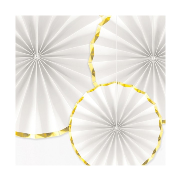 Wedding Pinwheel Decorations White-Gold Mix