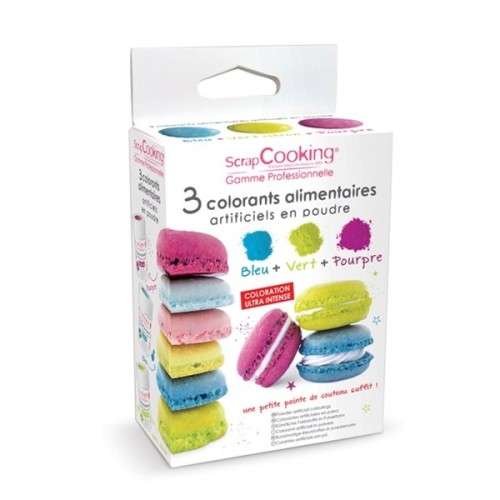 ScrapCooking Edible Lustre Blue - Green - Purple, 3x5g