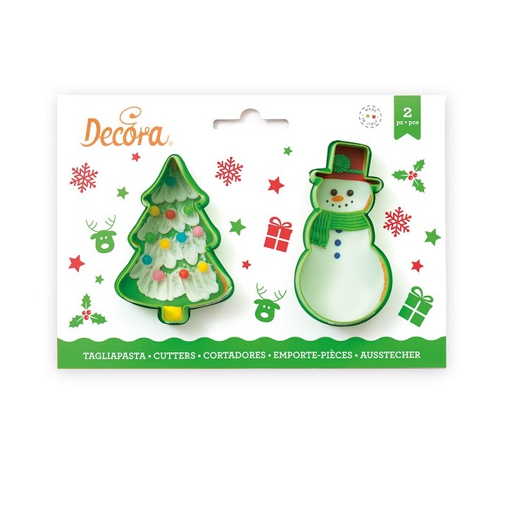 Christmas Cookie Cutter Set - Christmastree & Snowman Decora 0255069