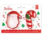 Decora Weihnachtsmann & Zuckerstange Plätzchenausstecher Set, 2 Stück