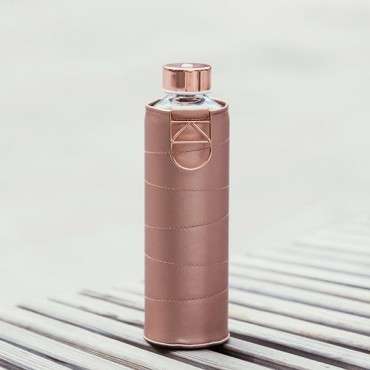 Rose-Gold Mismatch Glasflasche 750ml mit Kunstleder Cover