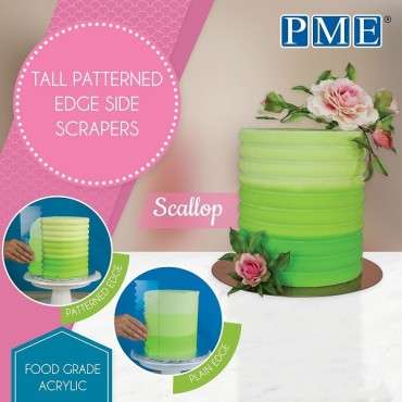 PME Tall Patterned Edge Side Scraper SCALLOP - Wellen PS64