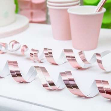 Streamers Rose Gold, 3.8m - Partydecoration Rosegold