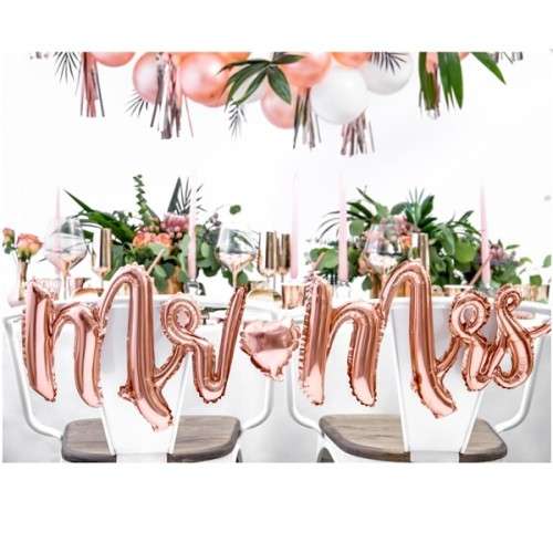 PartyDeco Mr & Mrs Folienballon Rose Gold