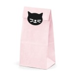 PartyDeco Mewo Kitty Treat Bags with Sticker, 6 pcs