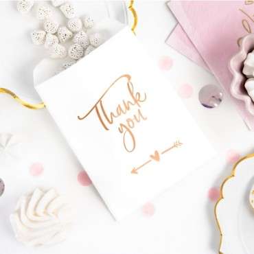 Elegant Treat Bags Thank You rose gold - Wedding Accessories