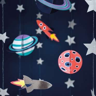 Hanging decoration Space Party with Planets and Rockets