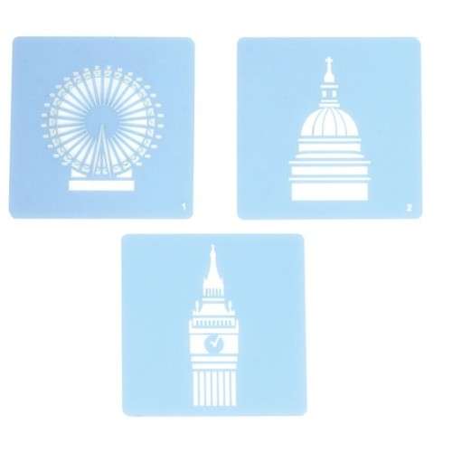 Culpitt London Icon Stencil Dekor Schablonen Set, 3 Stück