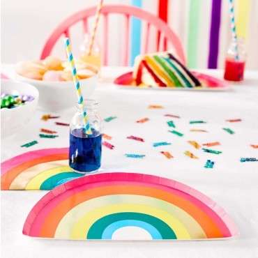 Birthday Brights Rainbow Shaped Plates Talking Tables Rain-Plates-Rain