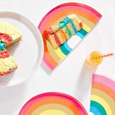 Birthday Brights Rainbow Shaped Plates Talking Tables Rain-Plates-Rain