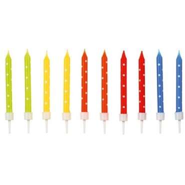 Amscan Rainbow Mix Birthday Candles Polka Dot 9900924